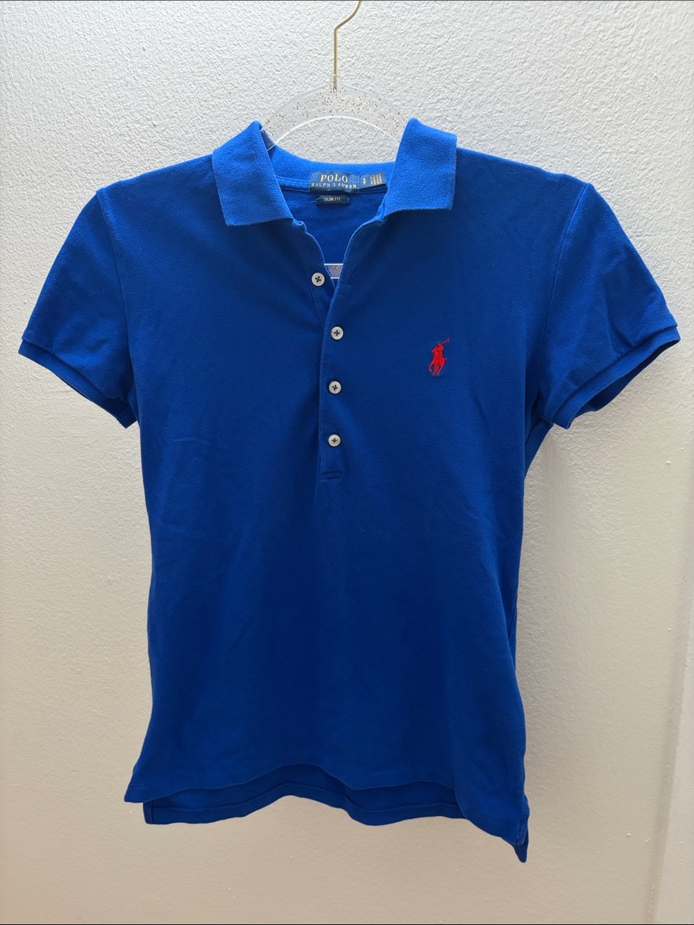 Polo by Ralph Lauren Royal Blue Polo with Red Horse size S slim fit